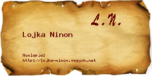 Lojka Ninon névjegykártya